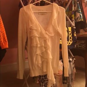 Leifsdottir white ruffle sweater